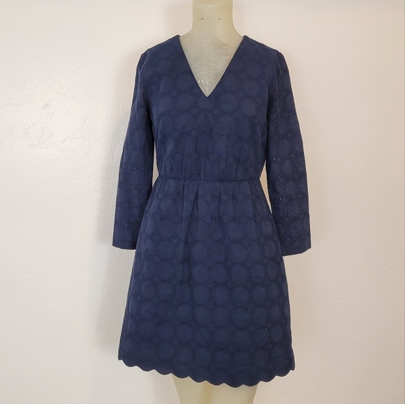 J. Crew Eyelet Circle Green Dress H8471 - Picture 5 of 10